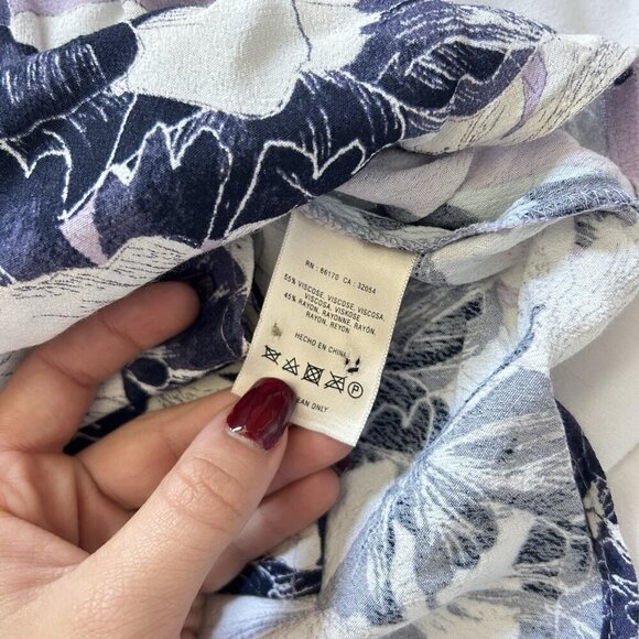 Maeve Anthropologie Hibiscus Bloom Shirtdress Womens Small Buttons Floral Blue - Picture 6 of 8